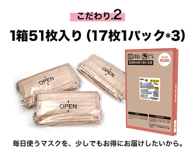 プリーツ 血色マスク 51枚入り