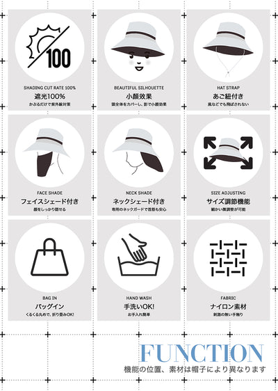 レディース つば広 99%UVカット 完全遮光 帽子